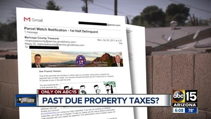 Let Joe Know looks at past due property tax email sent to consumers