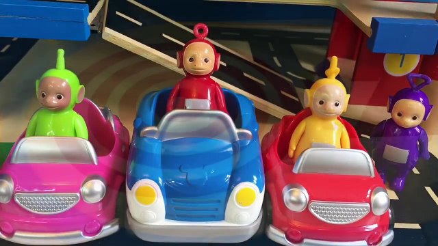 DISNEY CARS Driving Elevator Ramp with TELETUBBIES and NOO-NOO TOYS!-7XqhjaDtznE