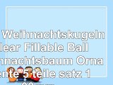 VWH Weihnachtskugeln Clear Fillable Ball Weihnachtsbaum Ornamente 5 teile  satz 100mm