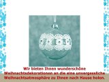 10 cm weiß ecru silber Kugel Weihnachtskugel Glas Glaskugel Brokat Spitze