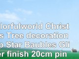 Colorfulworld Christmas Tree decoration Top Star Baubles Glitter finish 20cm pink