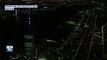 La flèche du World Trade Center aux couleurs d'États-Unis après l'attentat de New York