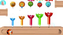 Learn Colors Surprise Egg Pencil Xylophone Hammer Soccer Balls Nursery Rhymes Candy Lollipops for Ki