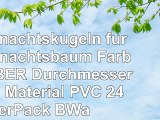 Weihnachtskugeln für Weihnachtsbaum Farbe SILBER Durchmesser 6cm Material PVC 24erPack