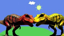 Dinosaurs cartoons for children Mega gummy bear Crying when see Angry Red Tyrannosaurus T REX LEARN