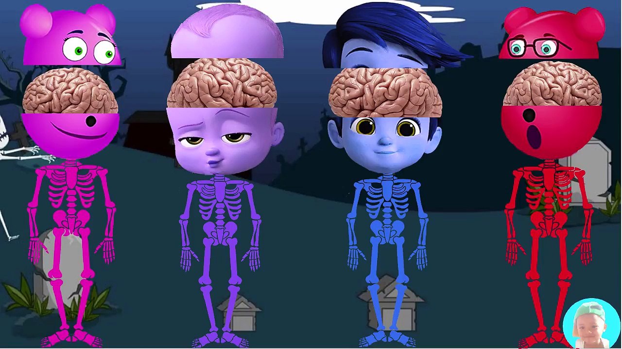 Mega gummy bear Wrong Ears Baby Boss and Tim Templeton Wrong brain Skeleton Colors Learn Finger Fami
