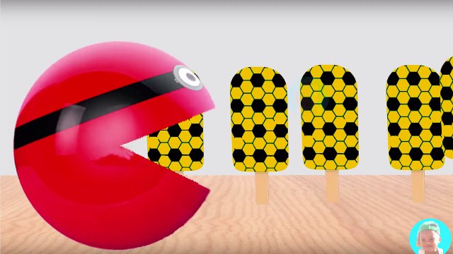 Learning Colors with 3D Pacman Suprise Eggs Ninja Turtles eating ICE CREAM Cartoons for kids