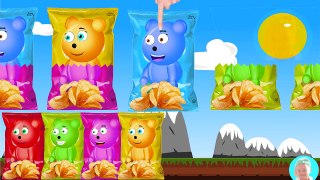 Mega Gummy Bear Wrong Heads Learn Colors with Potato Chips