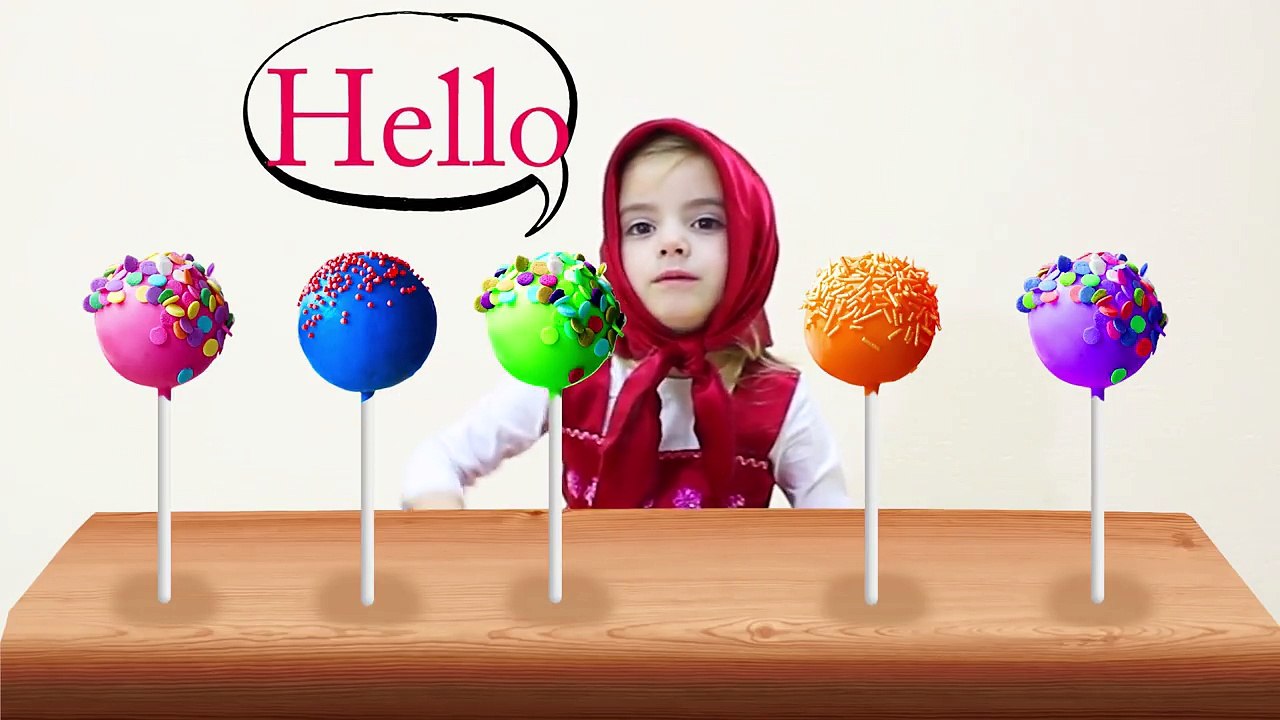Masha and the Bear stol toys from Masha ! Learn Colors Cake pops Finger Family ! Songs for kids