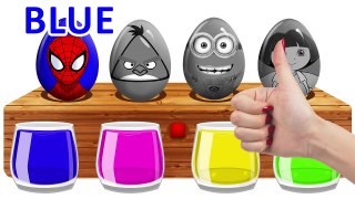 Surprise Eggs Bathing Colors ! Learn Colors With Spiderman Dora and Angry Birds