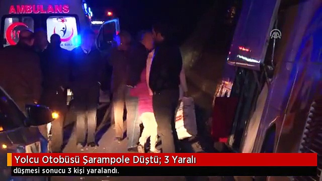 Yolcu Otobüsü Şarampole Düştü: 3 Yaralı