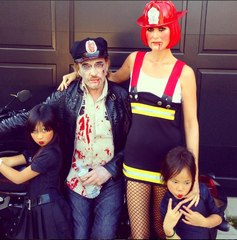 La famille Hallyday en costumes terrifiants pour Halloween !