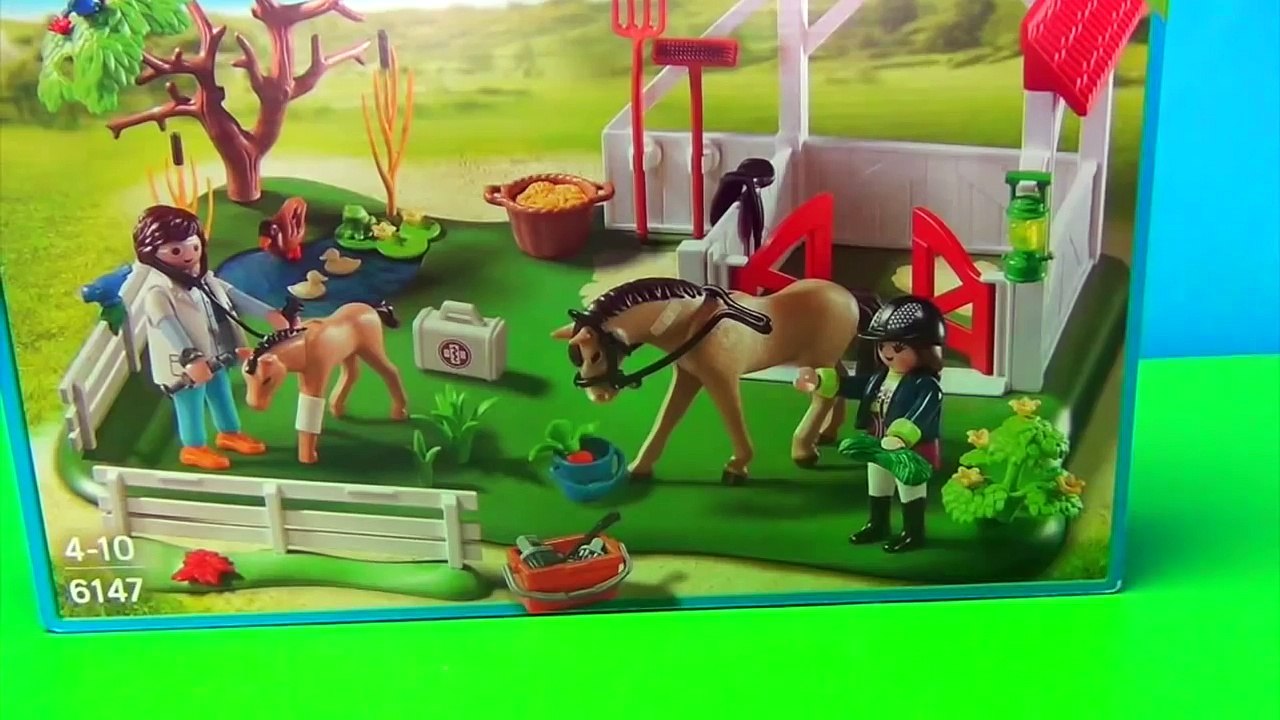 New Playmobil Country 6147. Ferma playmobil de cai animalele domesticie si sunetele lor unboxing .