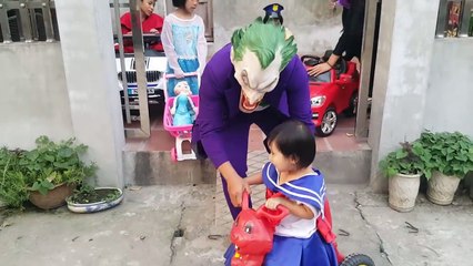 Elsa baby vs Joker, Ninja, Sailor Moon Baby & Witch Thief Fails Toy Cars & Police Arrest!