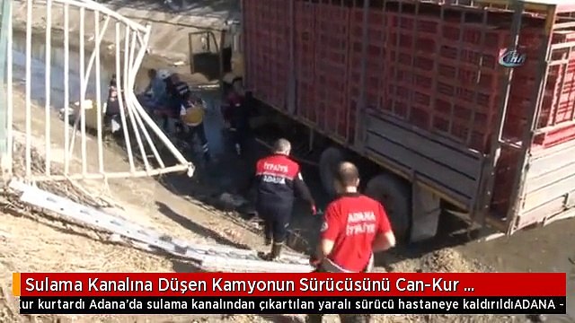 Sulama Kanalına Düşen Kamyonun Sürücüsünü Can-Kur Kurtardı