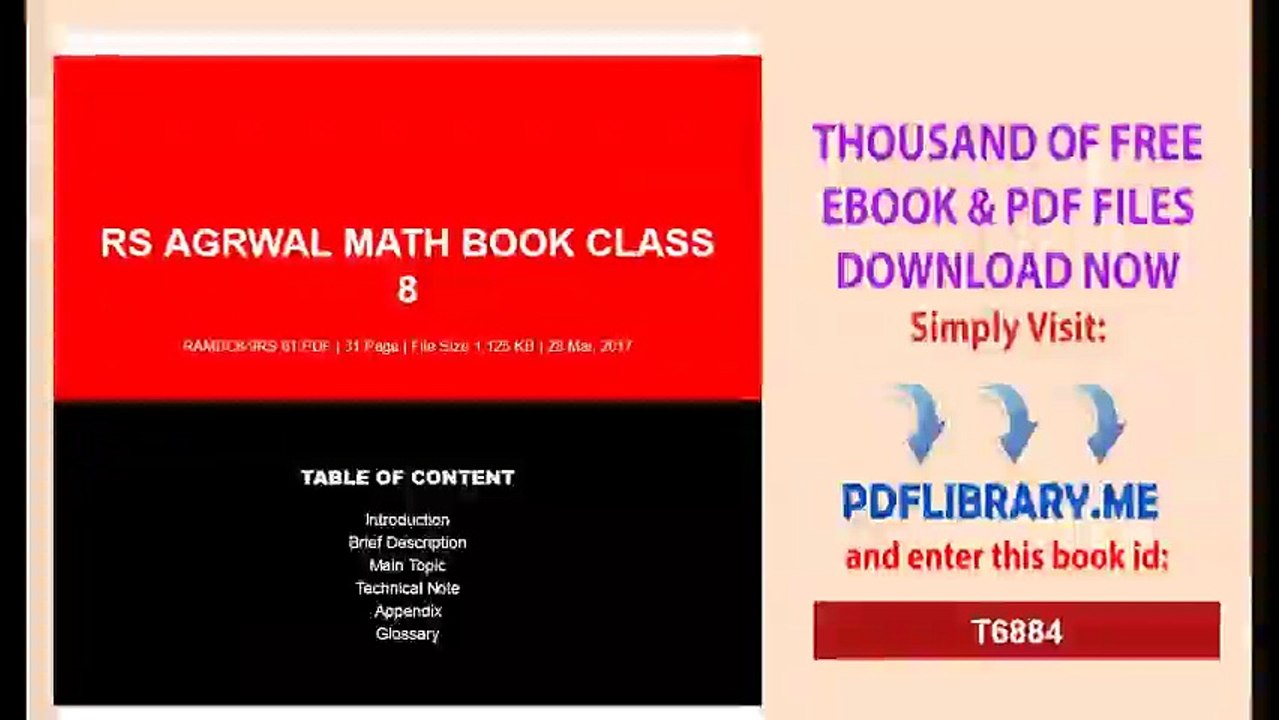 Rs Agrwal Math Book Class 8