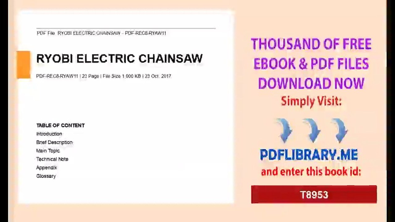 RYOBI ELECTRIC CHAINSAW