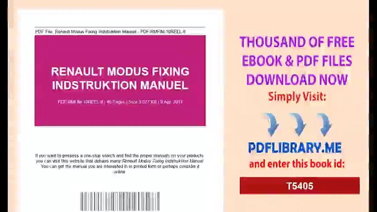 Renault Modus Fixing Indstruktion Manuel