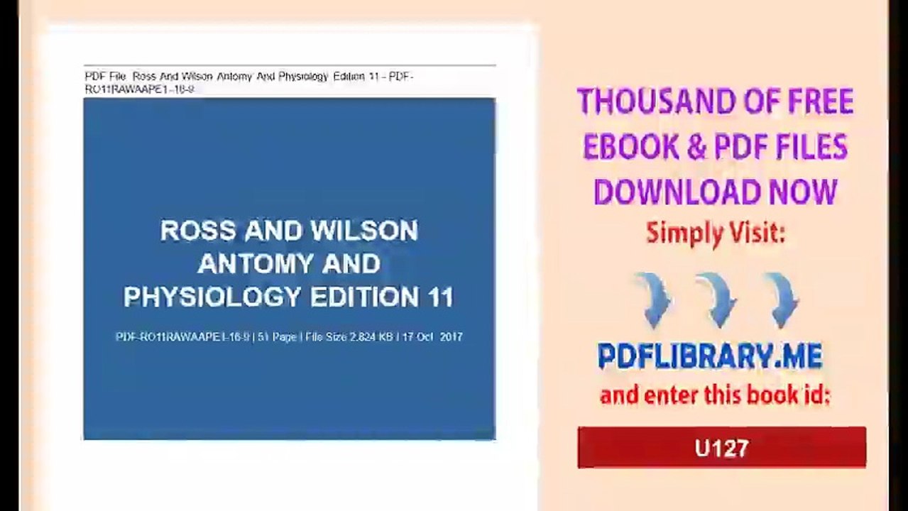 Ross And Wilson Antomy And Physiology Edition 11