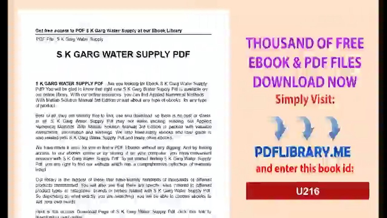 S K Garg Water Supply