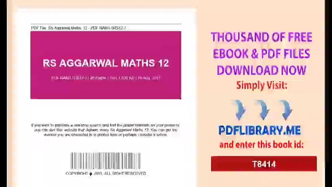 Rs Aggarwal Maths 12