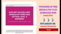 Sadlier Vocabulary Workshop Enriched Edition Level E Answers