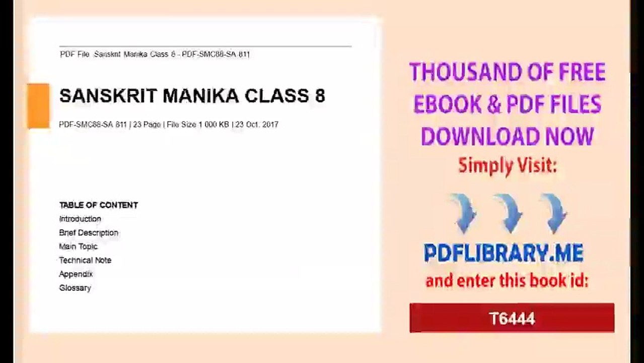 Sanskrit Manika Class 8