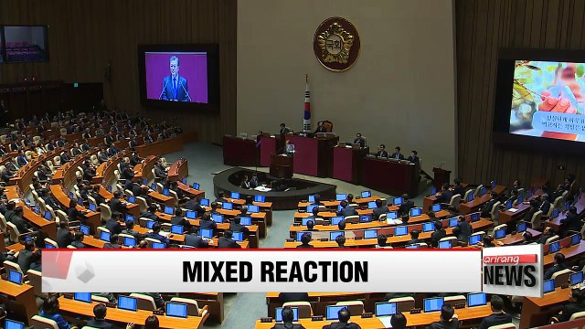 Rival political parties show mixed reaction to President Moon Jae-in's policy speech