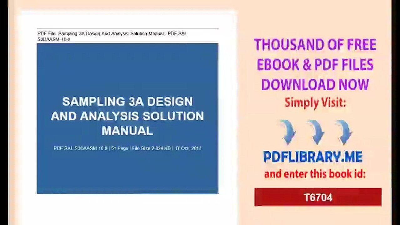 Sampling3A Design And Analysis Solution Manualpdf