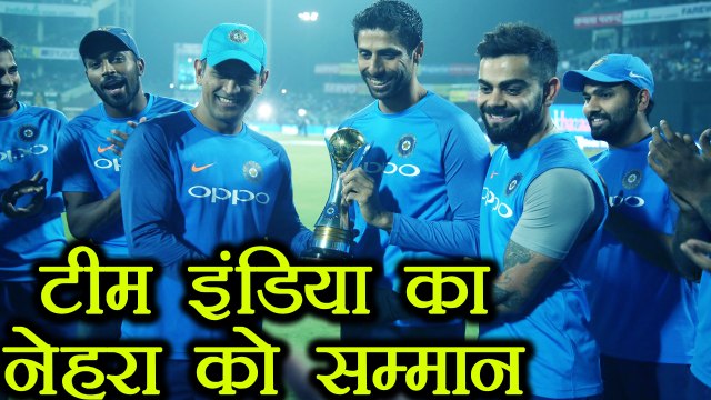 India vs New Zealand T20: Virat Kohli honores Ashish Nehra before match | वनइंडिया हिंदी