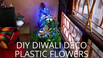 DIY Diwali Deco #1 : Plastic bottle flowers money plant decoration
