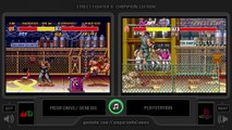 Street Fighter II: Champion Edition (Mega Drive vs Playstation) Side by Side Comparison (Genesis)