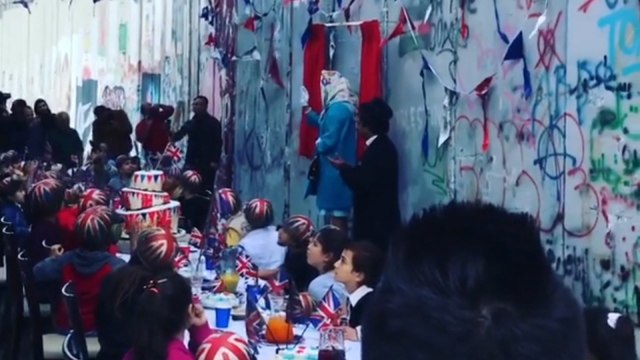 Queen' unveils new Banksy artwork in Palestine to mark Balfour Declaration