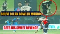 India vs NZ 1st T20I : Bhuvneshwar Kumar bowled Munro on yorker, gets ODI revenge | Oneindia News