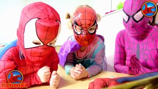 Spideman OREO Challenge with Superhero Kids Spidergirl in real life Food Fight Superhero Fun