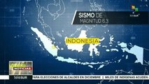Sismo de magnitud 6.3 sacude el este de Indonesia