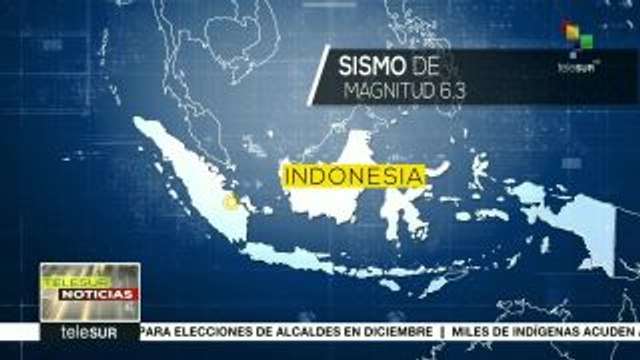 Sismo de magnitud 6.3 sacude el este de Indonesia