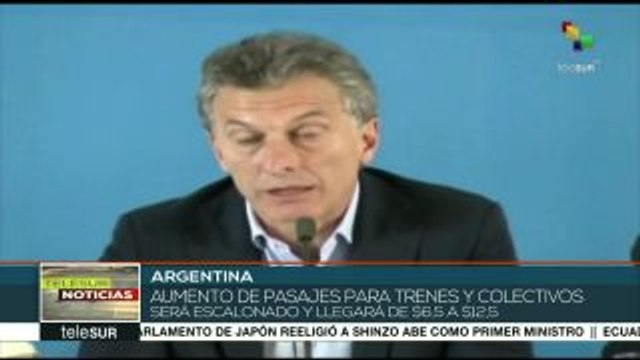 Gobierno argentino autoriza alza en tarifas del transporte público