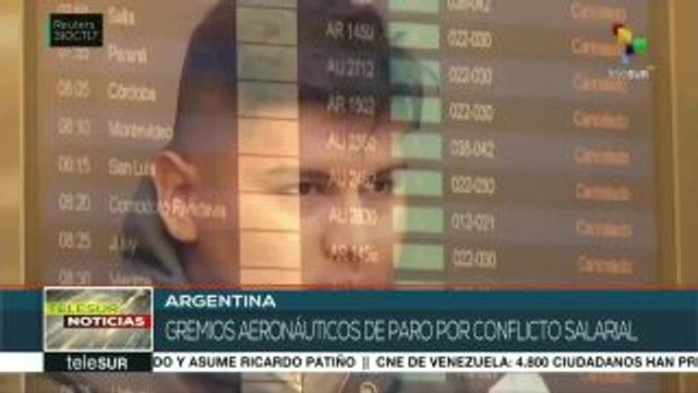 Gremios aeronáuticos realizan paro de 24 horas en Argentina