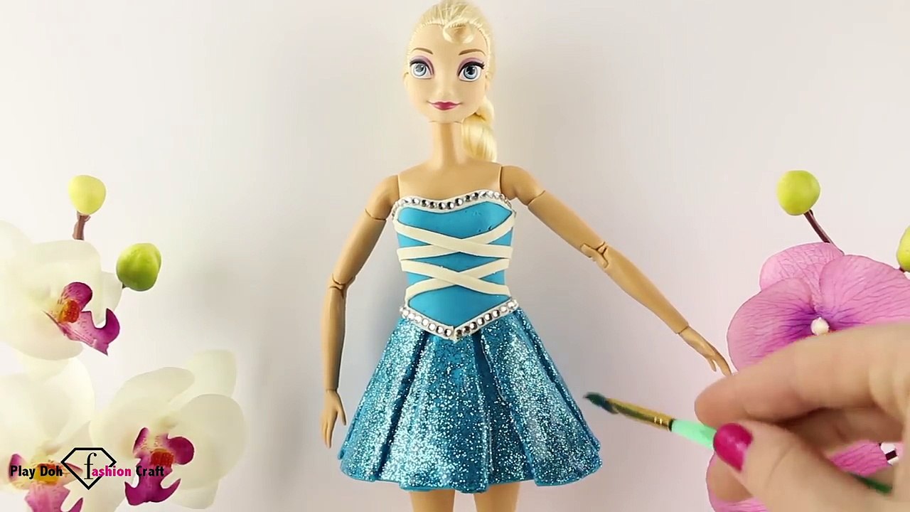 Play doh disney princess dresses Elsa Rapunzel Mulan Aurora Snow White ballerina play doh videos