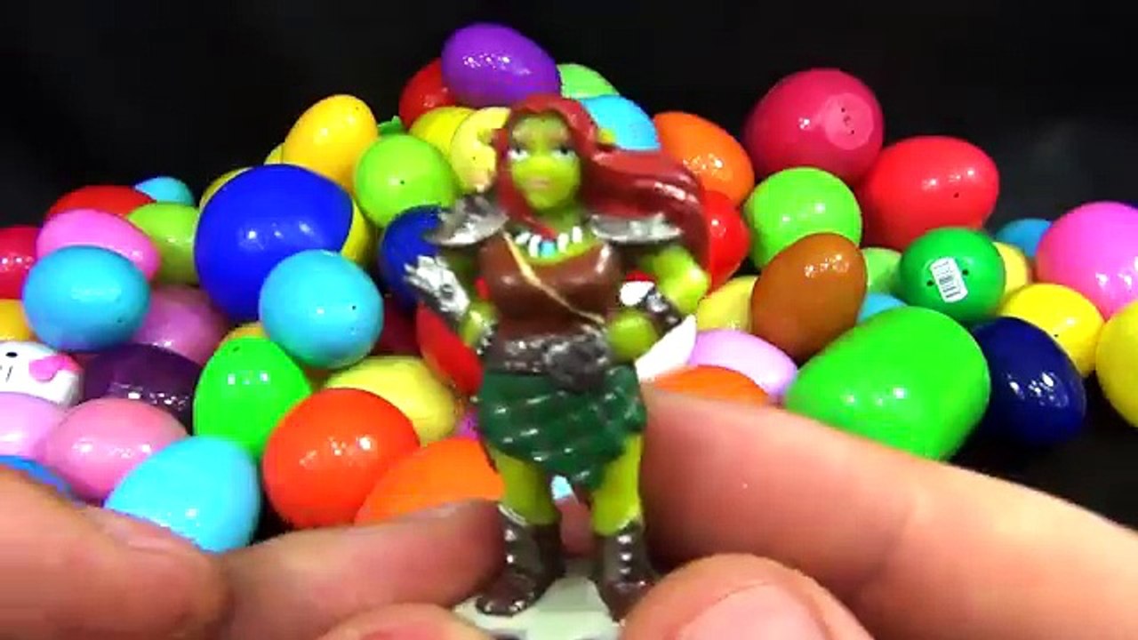 100 Kinder Surprise Eggs Peppa scooby doo Shrek Animals a lots of TOYS for kids! by TheSurpriseEggs