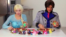 Pizza Challenge Elsa vs Hans Frozen Battle with Good & Gross Food. DisneyToysFan