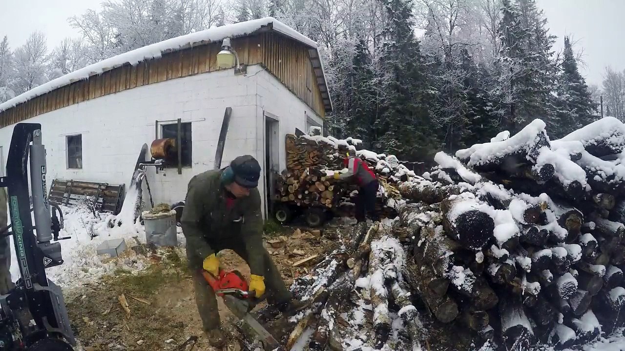 Cutting Wood up in Northern Wisconsin (GoPro Time-Lapse) With First Snow in October!