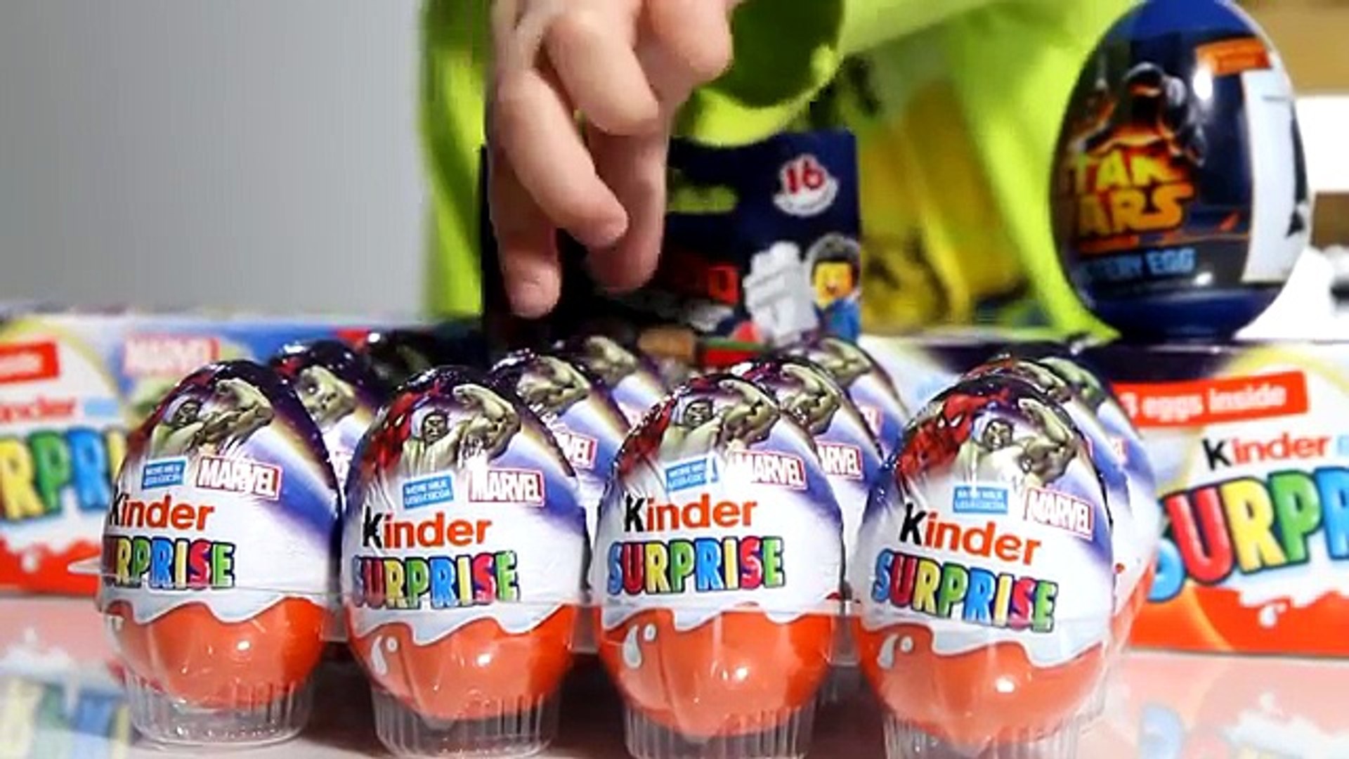 New Kinder MARVEL Eggs with Super Heroes - Star Wars Egg and The Lego  Movie​​​ - 動画 Dailymotion