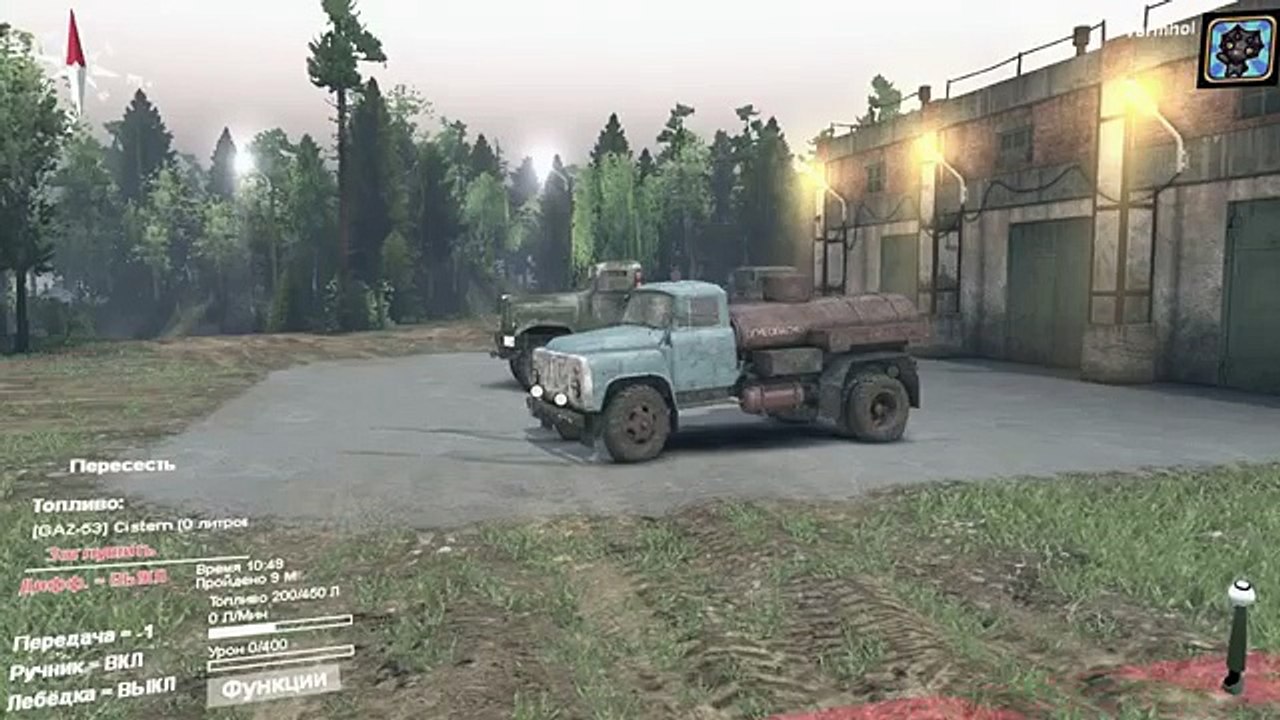 Моды Spin Tires new - Газ 53 (нормальный вид из кабины ура!)