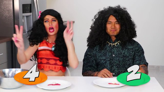 Real Food vs Gummy Food Challenge Moana vs Maui. Totally TV