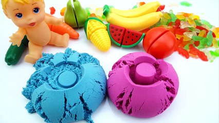 Kinetic Sand Rainbow Truck Car Toys Bad Kids Learn Colors Video for Kids(2)