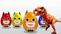 Baby Batman! Dinosaur! LEARN COLORS! Surprise Eggs! Video for kids and toddlers!