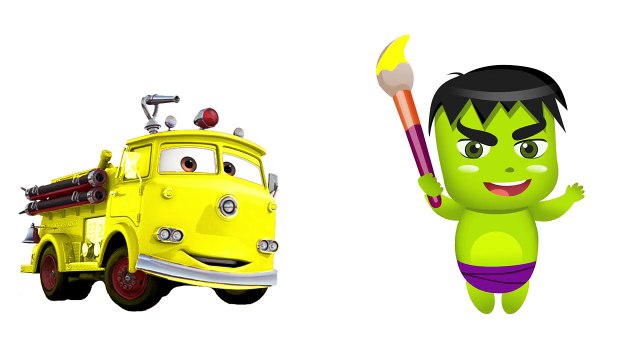 BABY HULK paints Firetruck McQueen! Learn Colors! Finger Family! Colors for Toddlers!