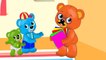 Mega Gummy Bear Spinner learn colors play doh ice cream Finger Family rhymes For kids - toys